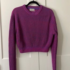 Urban Outfitters cropped sweater. Blue, pink. Small